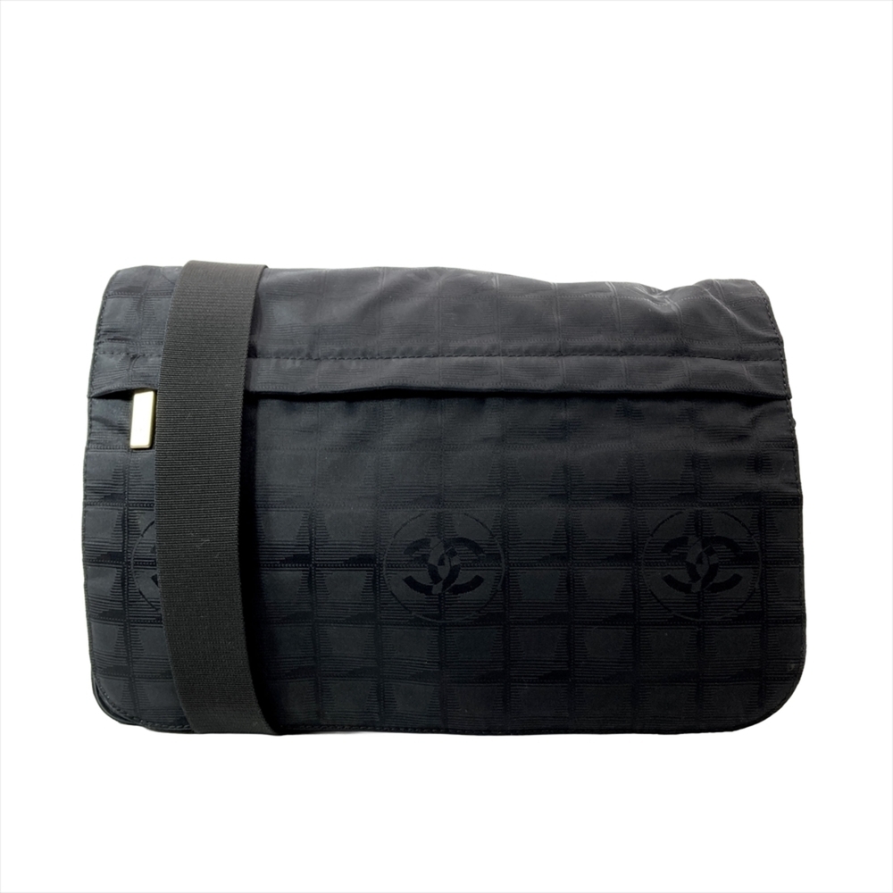 Chanel New Travel Shoulder Bag, Nylon, A29348, Black with Gold Hardware, Seri...